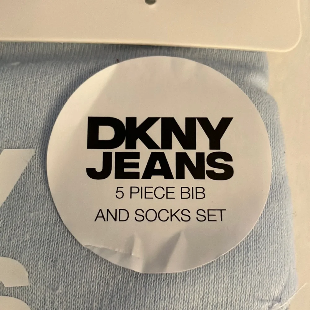 Dkny Blue and Gray Casual Bib and Socks‎ Set